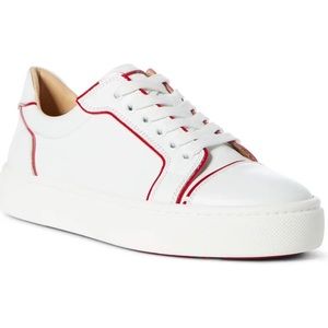 Christian Louboutin Vierissimia Flat White and Red Sneakers